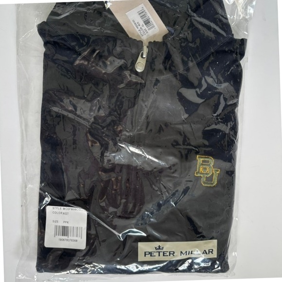 Peter Millar Other - Peter Millar Black Full-Zip Sweater with Gold BU Logo